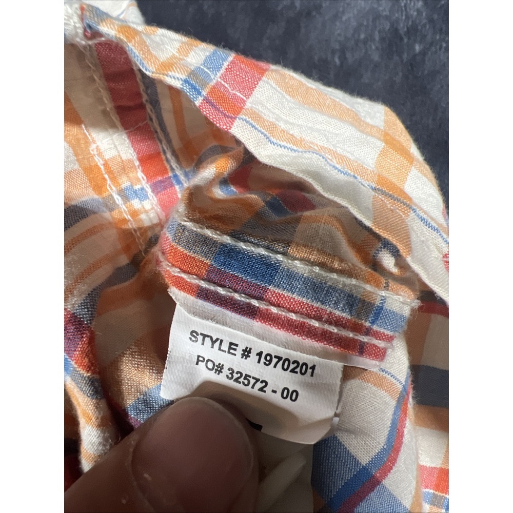 Prana Plaid Button Up Shirt Mens Sz XL Multicolor, Casual Short Sleeve Beach - Picture 4 of 8